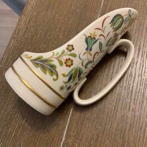 Lenox Floral Candleholder 7 1/2” Tall w/ a 3 1/4” Opening diameter Ivory Color